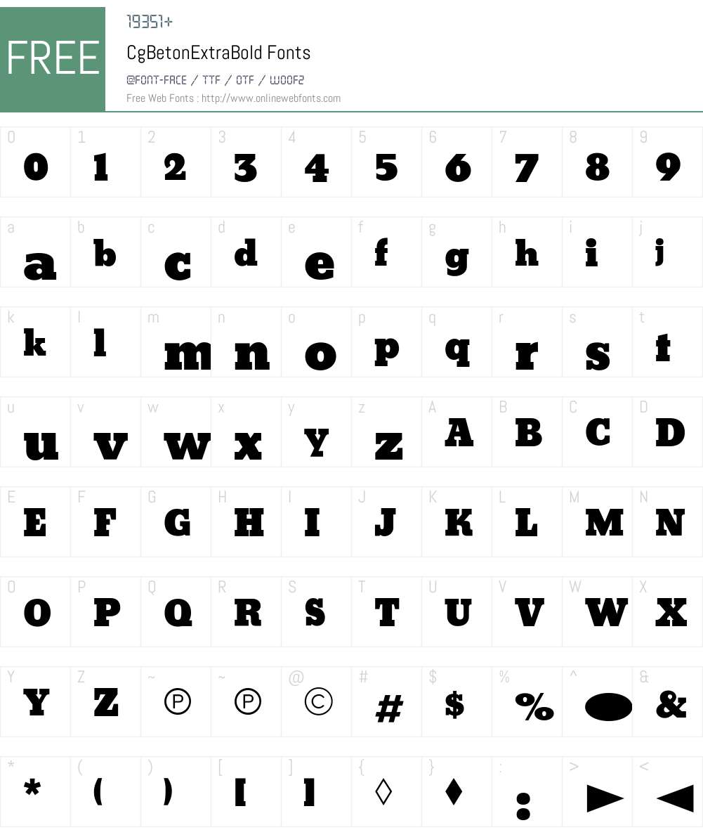 CgBetonExtraBold Font Screenshots