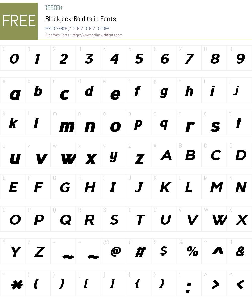 Blockjock Font Screenshots