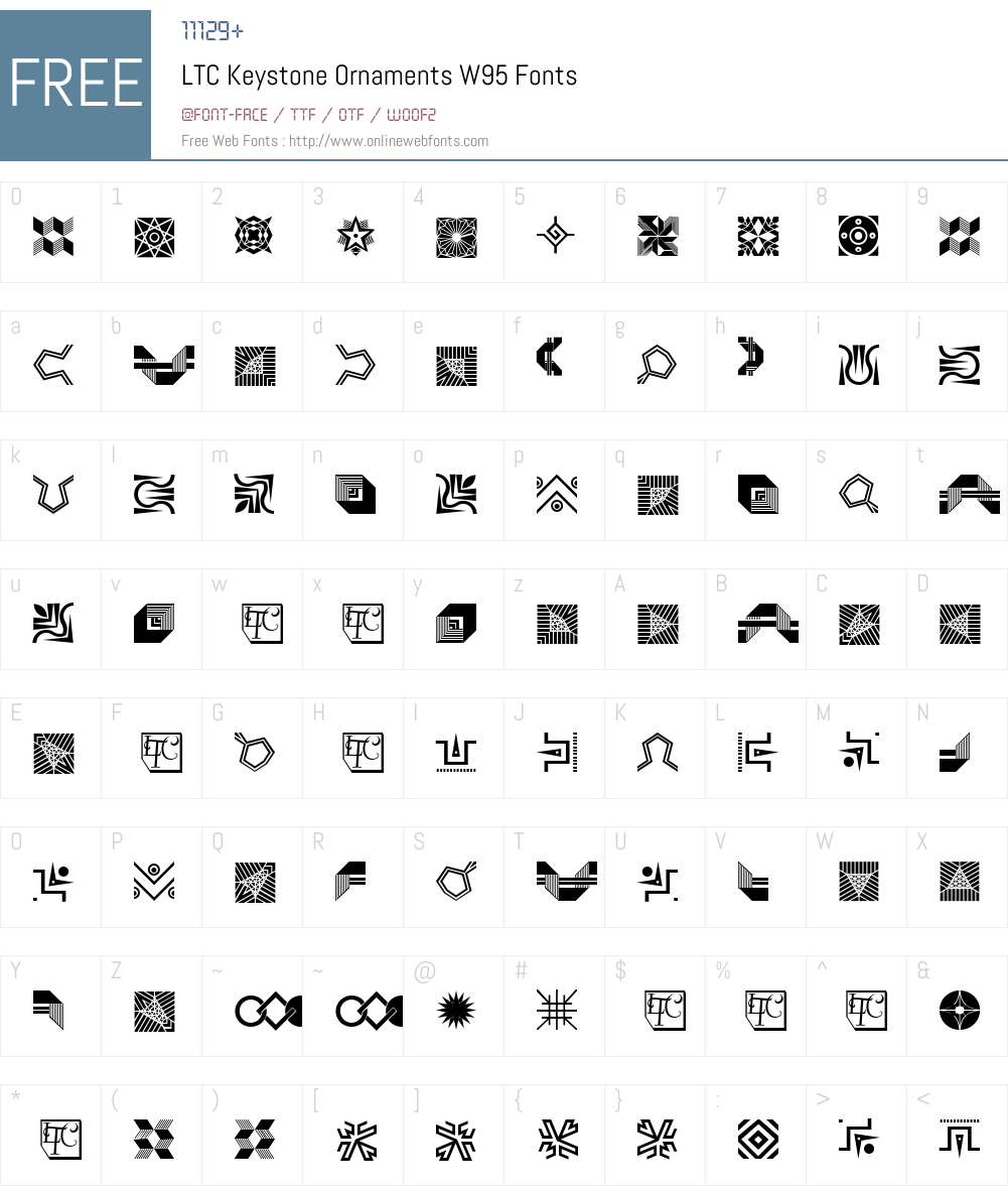 LTCKeystoneOrnamentsW95 Font Screenshots