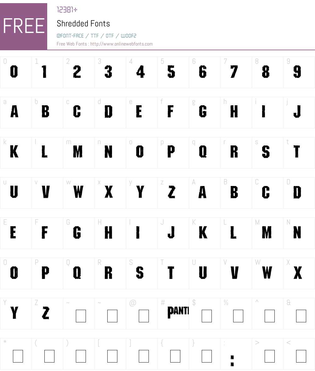 Shredded Font Screenshots