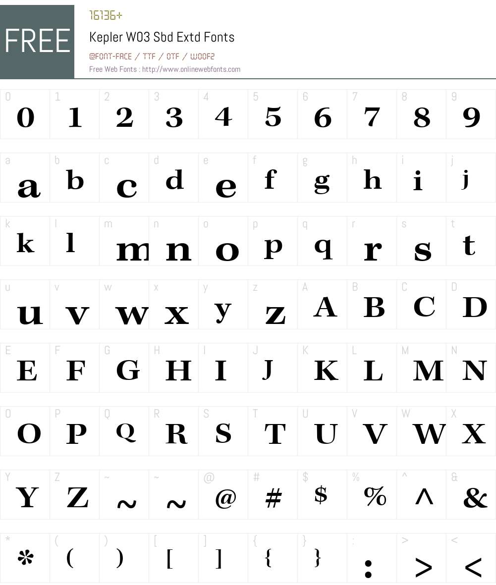 KeplerW03-SbdExtd Font Screenshots