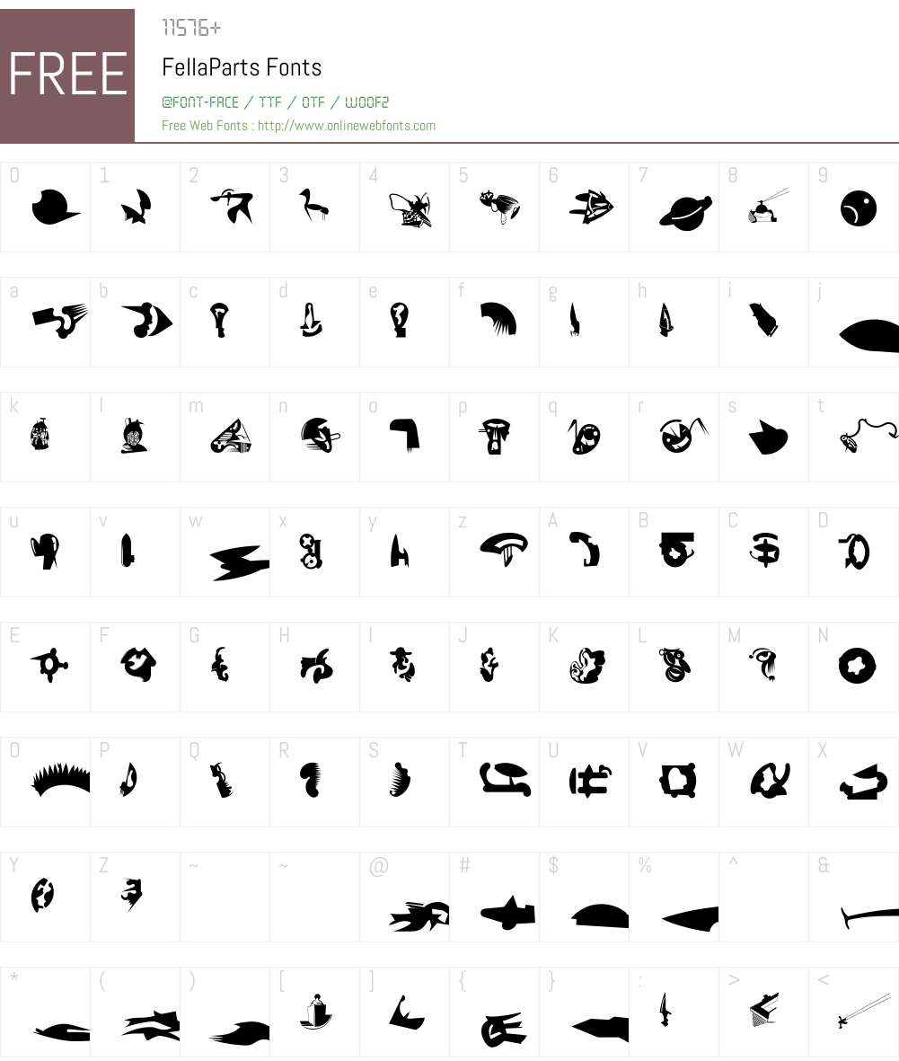 FellaParts Font Screenshots