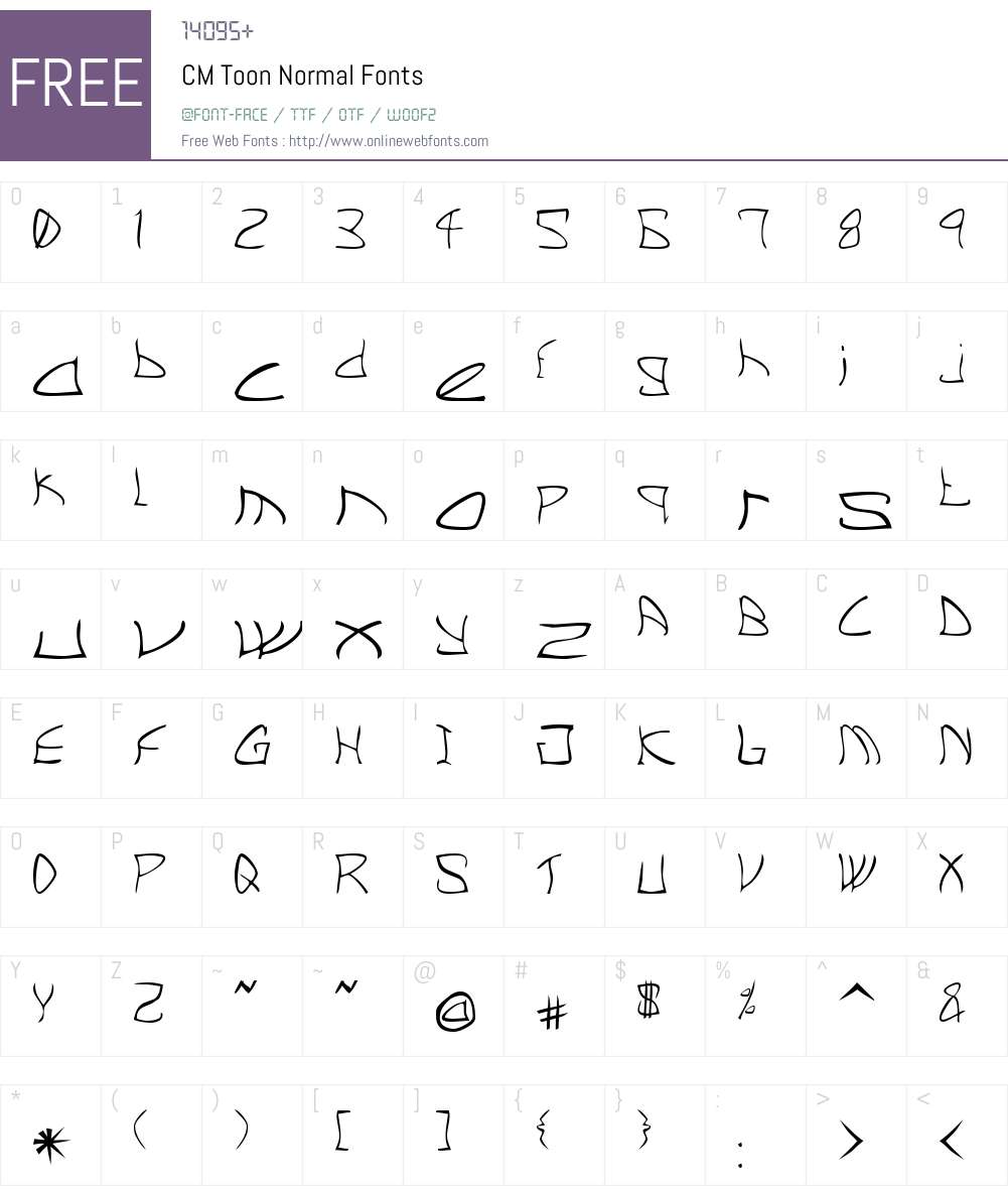 CM Toon Font Screenshots