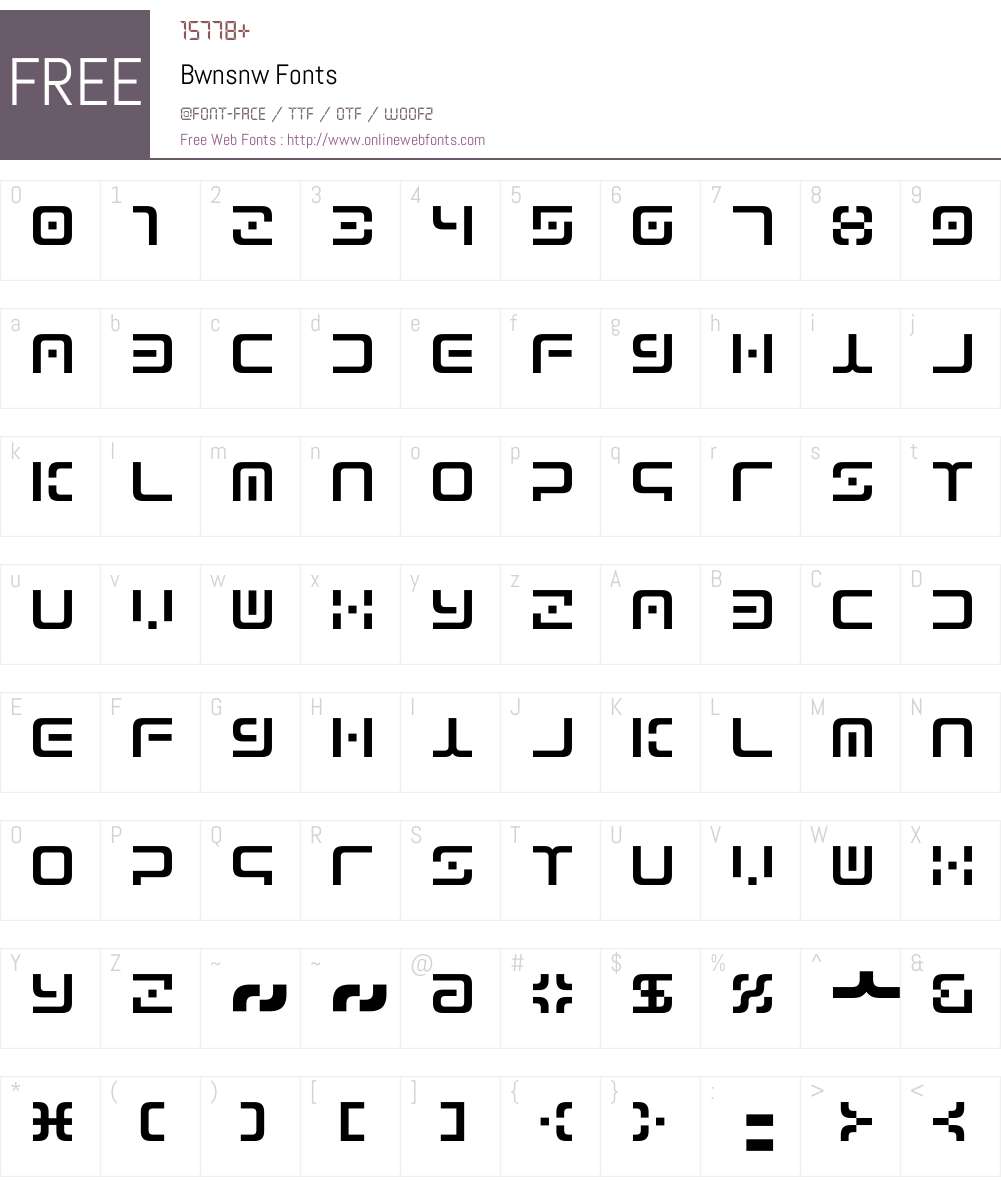 Bwnsnw Font Screenshots