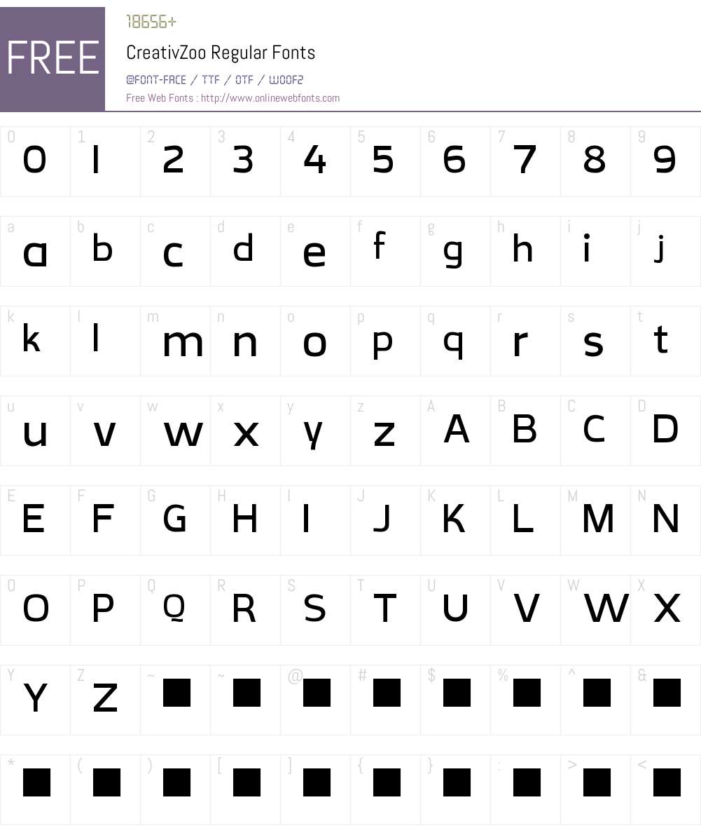 CreativZoo Regular Font Screenshots