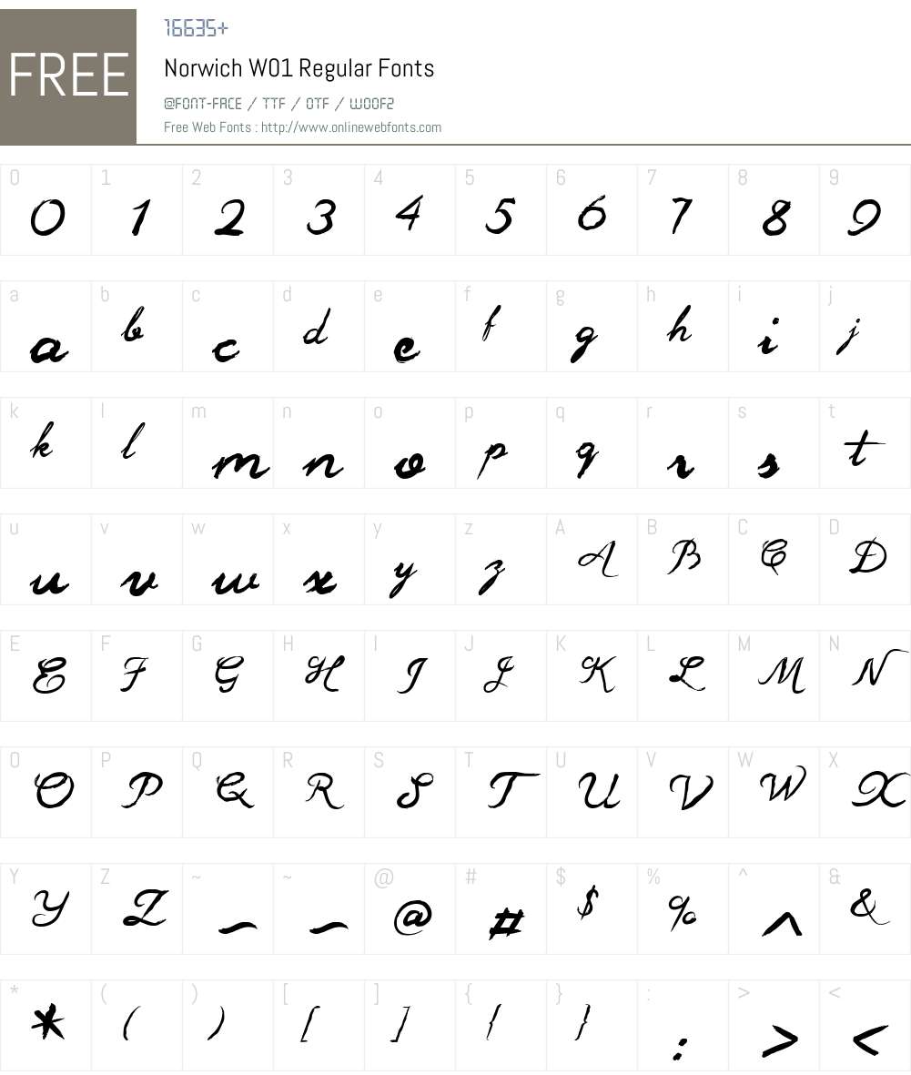 NorwichW01-Regular Font Screenshots