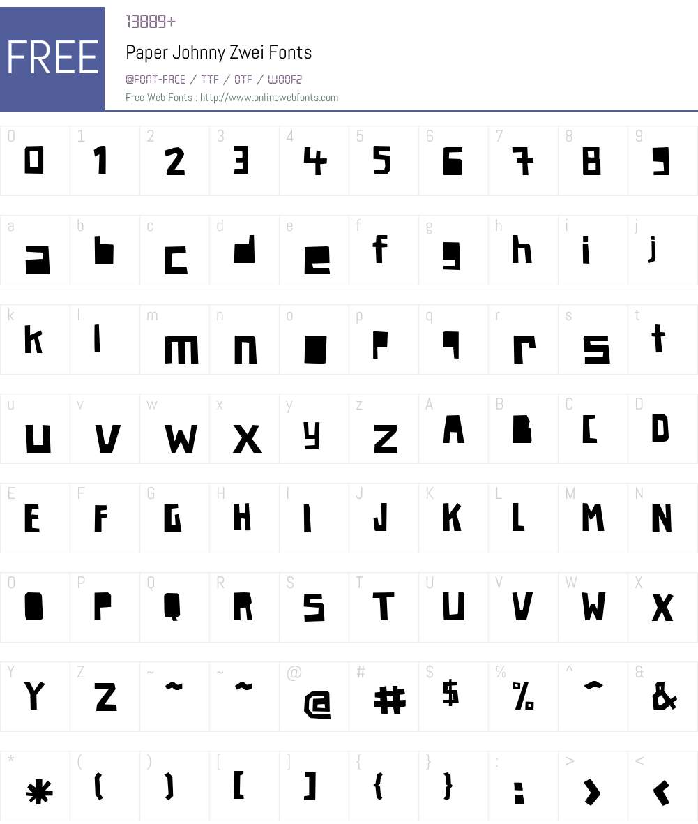Paper Johnny Zwei Font Screenshots