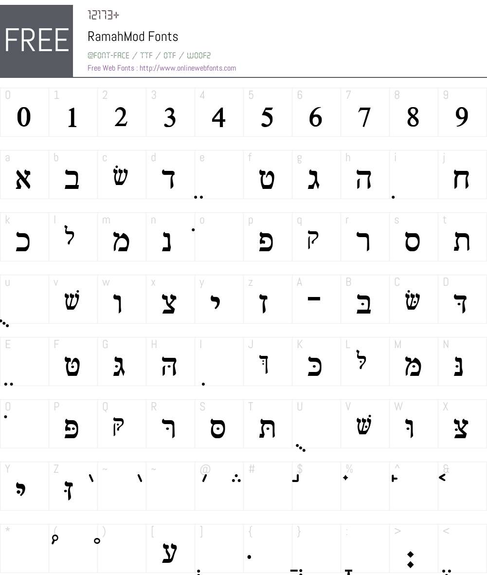 RamahMod Font Screenshots