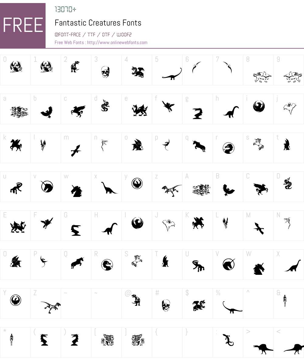 Fantastic Creatures Font Screenshots