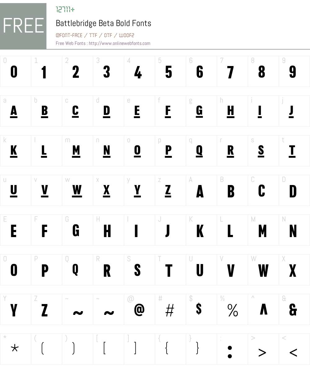 Battlebridge Beta Font Screenshots