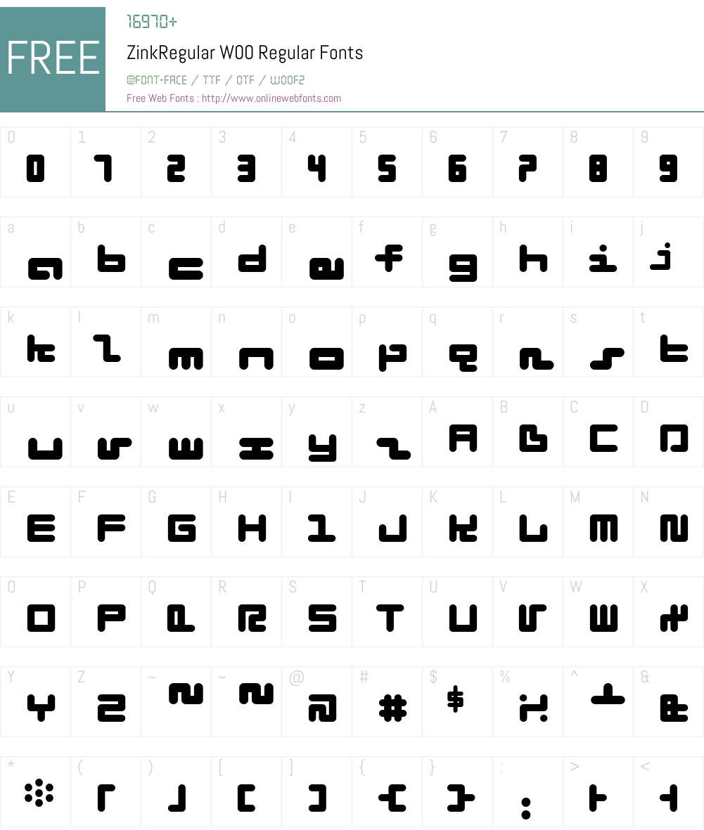 Zink Font Screenshots
