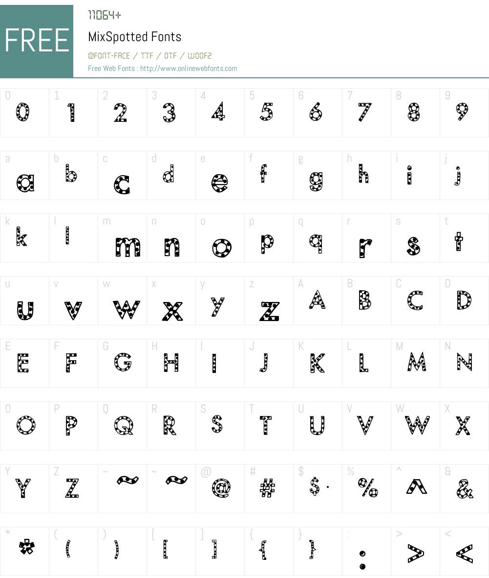 MixSpotted Font Screenshots