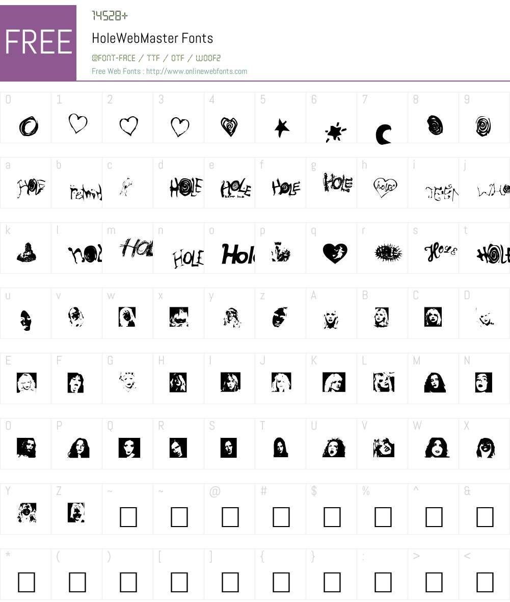HoleWebMaster Font Screenshots