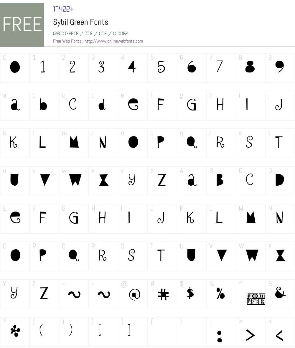 Sybil Green Font Screenshots