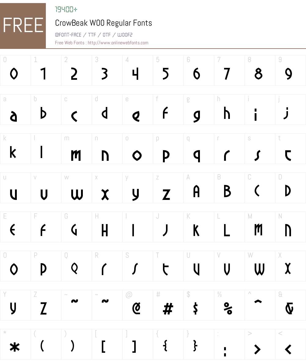 CrowBeakW00-Regular Font Screenshots