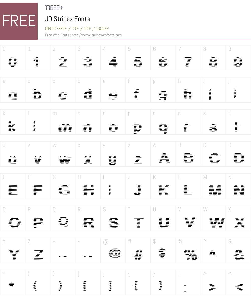 JD Stripex Font Screenshots