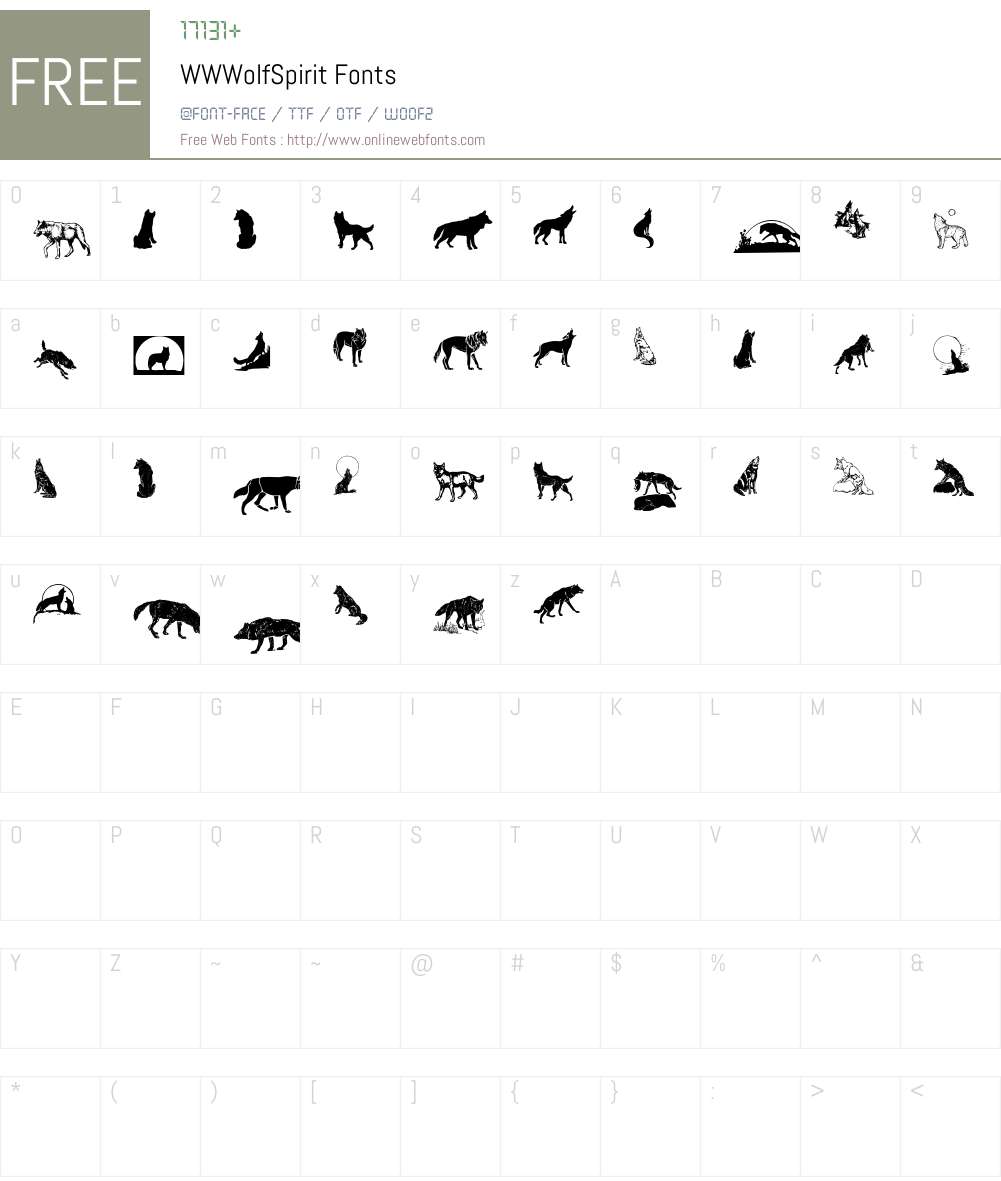 WWWolfSpirit Font Screenshots
