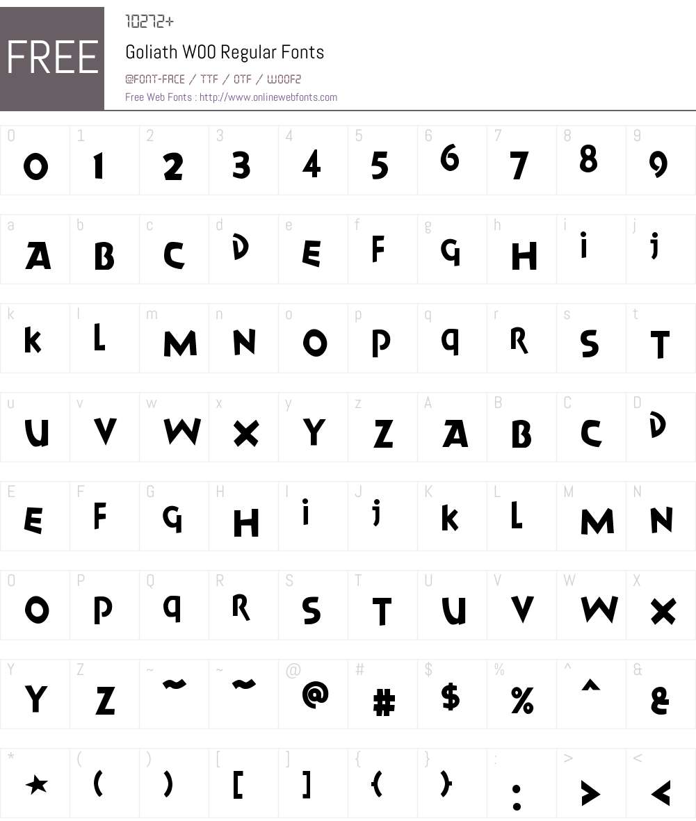 GoliathW00-Regular Font Screenshots