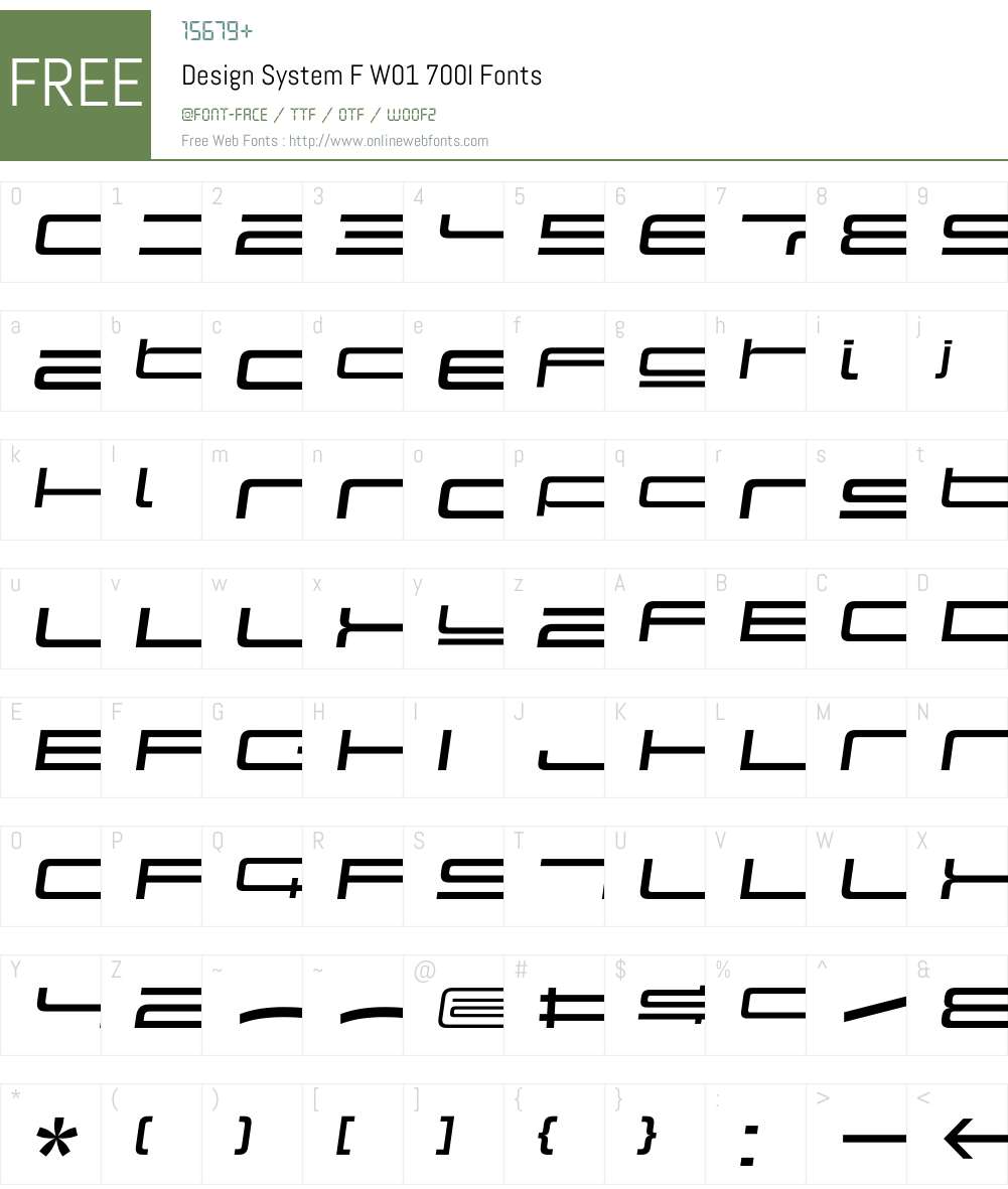 DesignSystemFW01-700I Font Screenshots