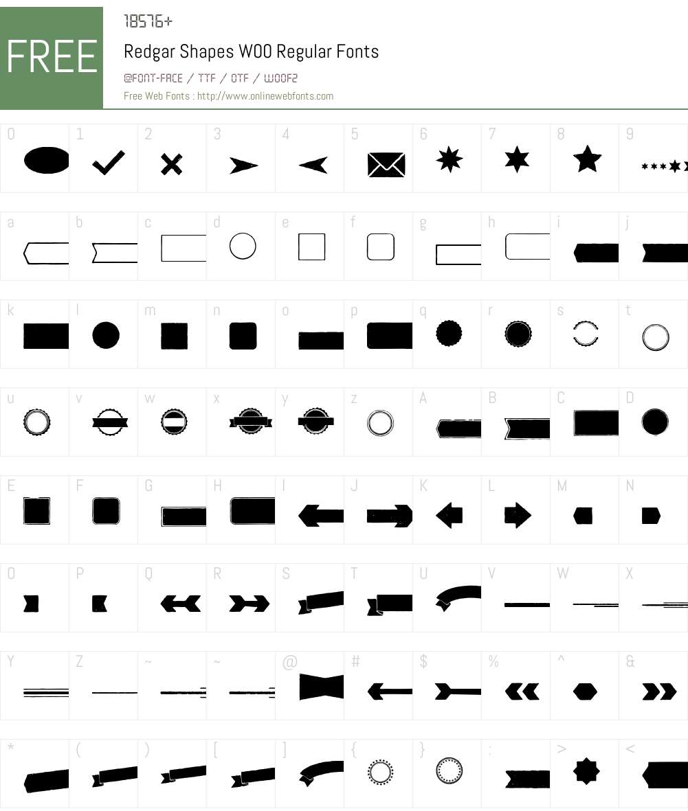 RedgarShapesW00-Regular Font Screenshots