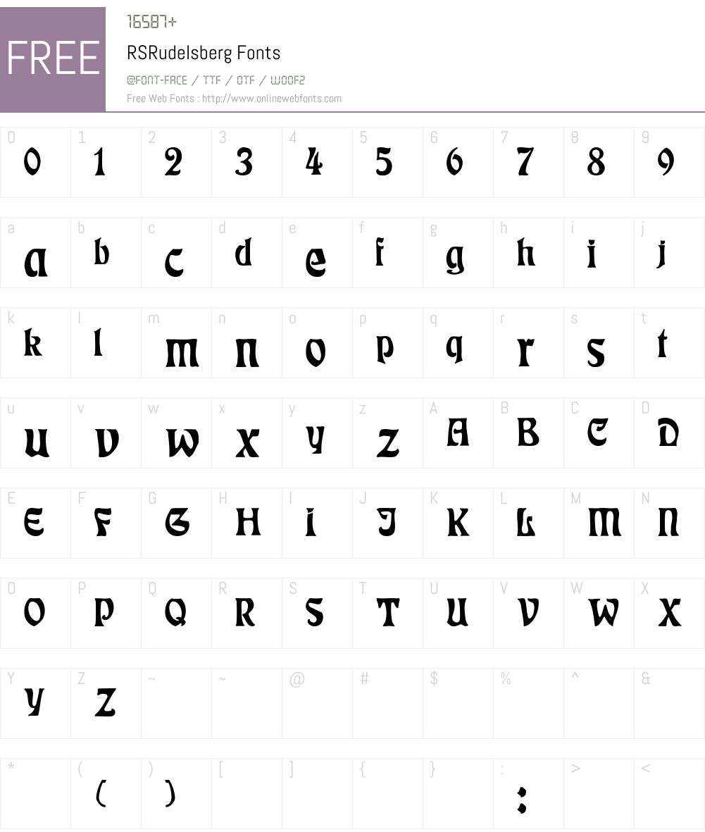 RSRudelsberg Font Screenshots