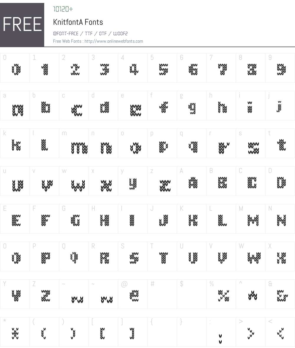 KnitfontA Font Screenshots