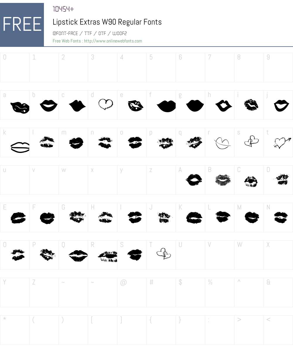 LipstickExtrasW90-Regular Font Screenshots