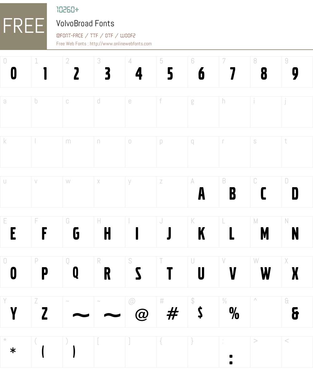VolvoBroad Font Screenshots