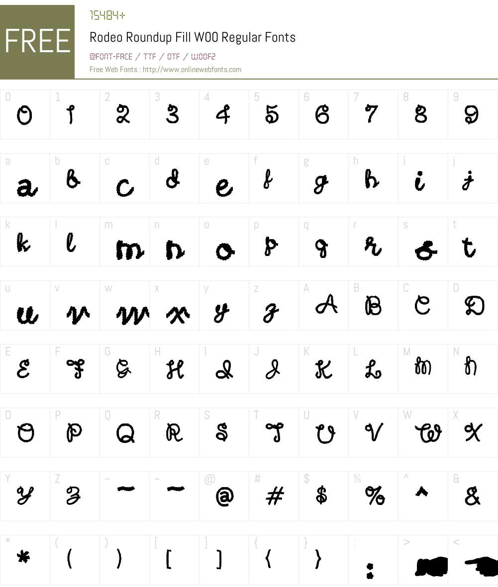 RodeoRoundupFillW00-Regular Font Screenshots