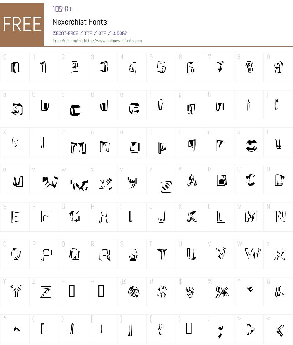 Nexerchist Font Screenshots
