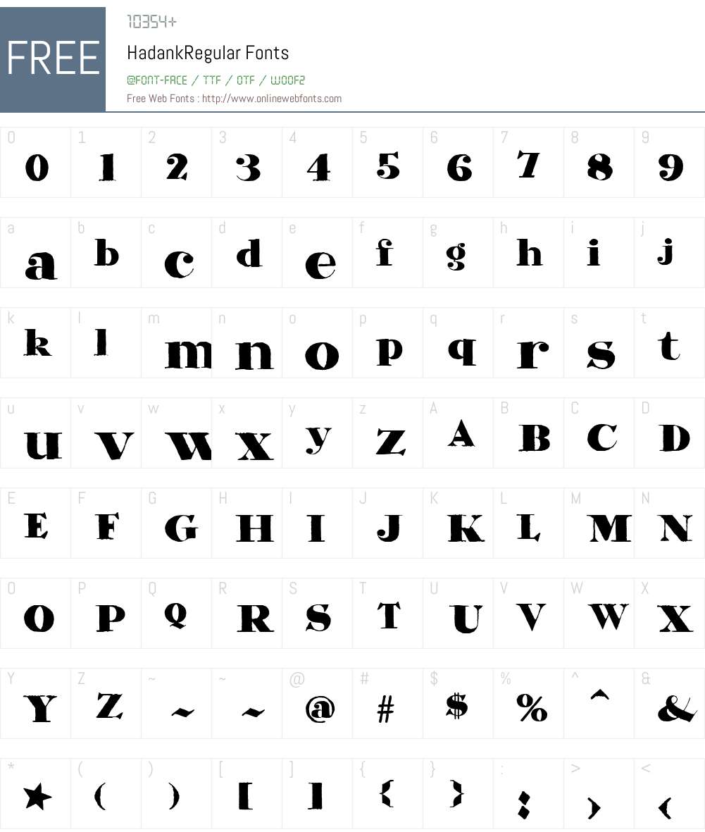 HadankRegular Font Screenshots
