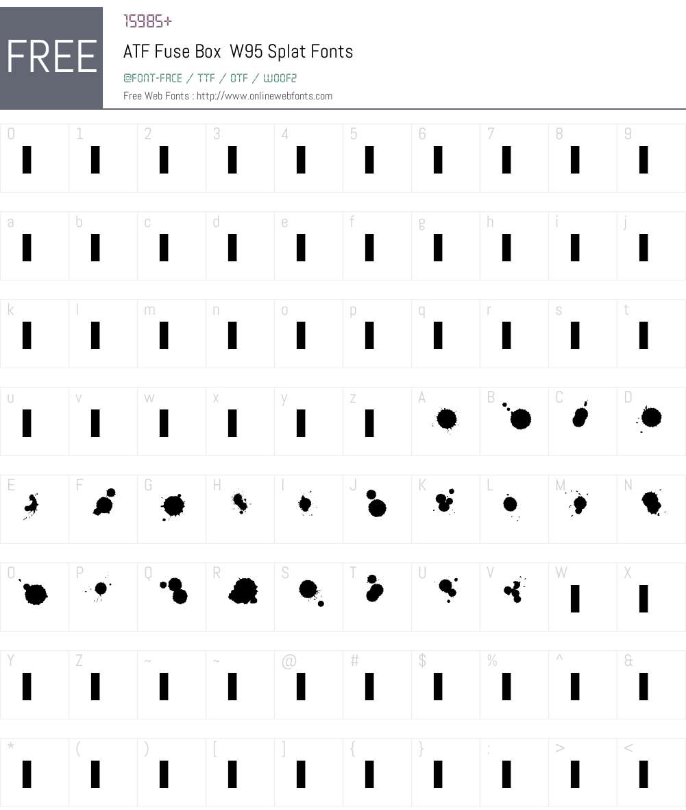 ATFFuseBoxW95-Splat Font Screenshots