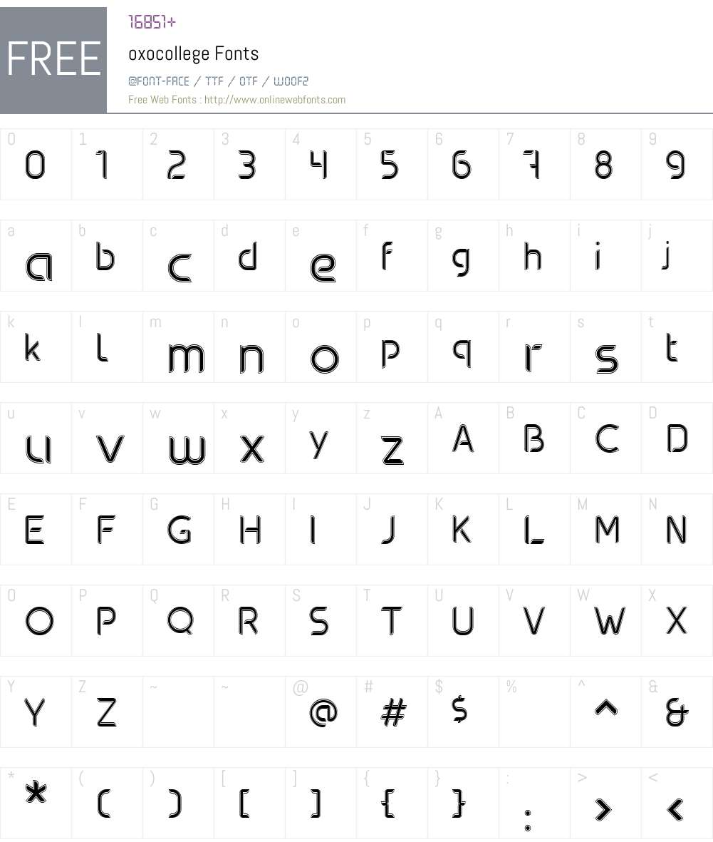 oxocollege Font Screenshots
