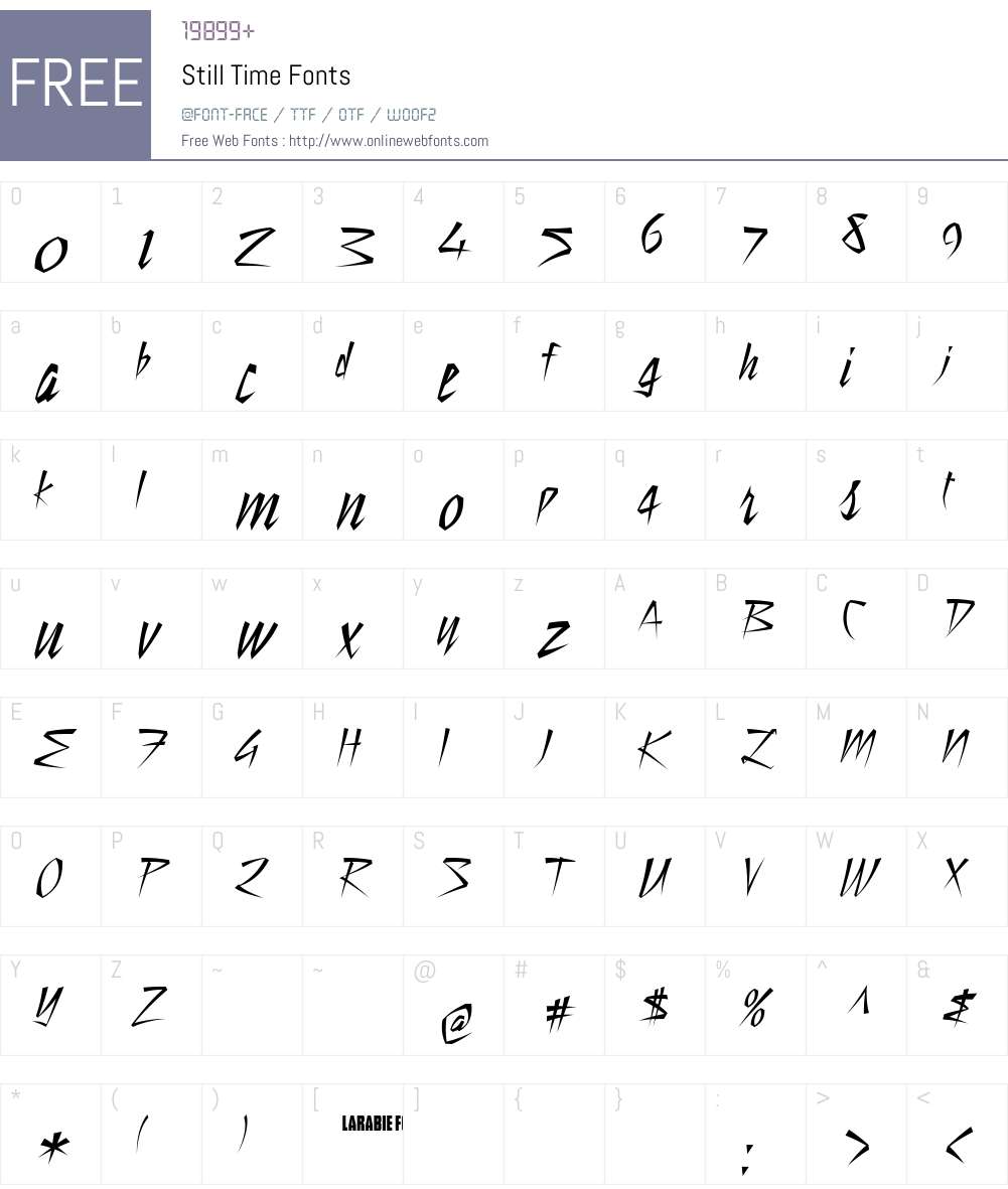 Still Time Font Screenshots