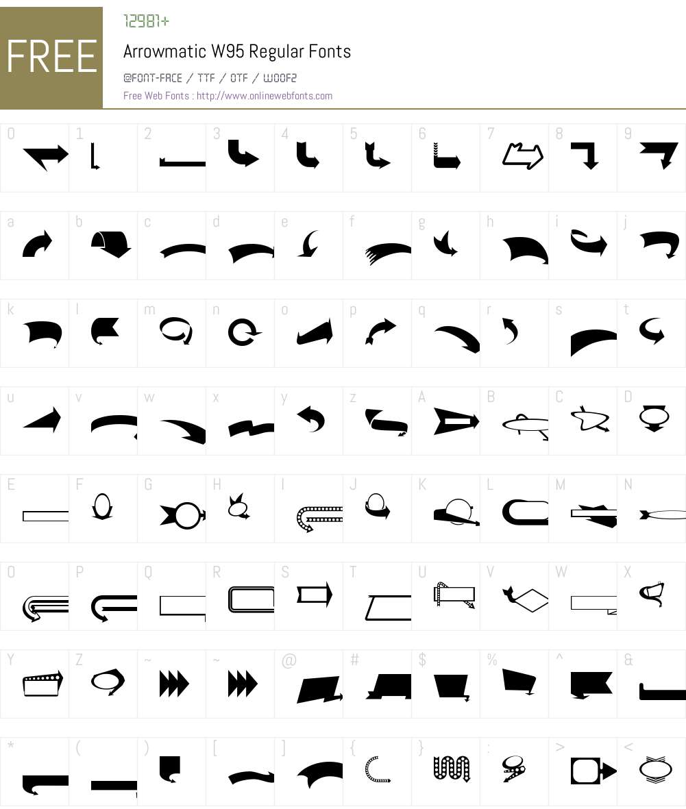 Arrowmatic Font Screenshots