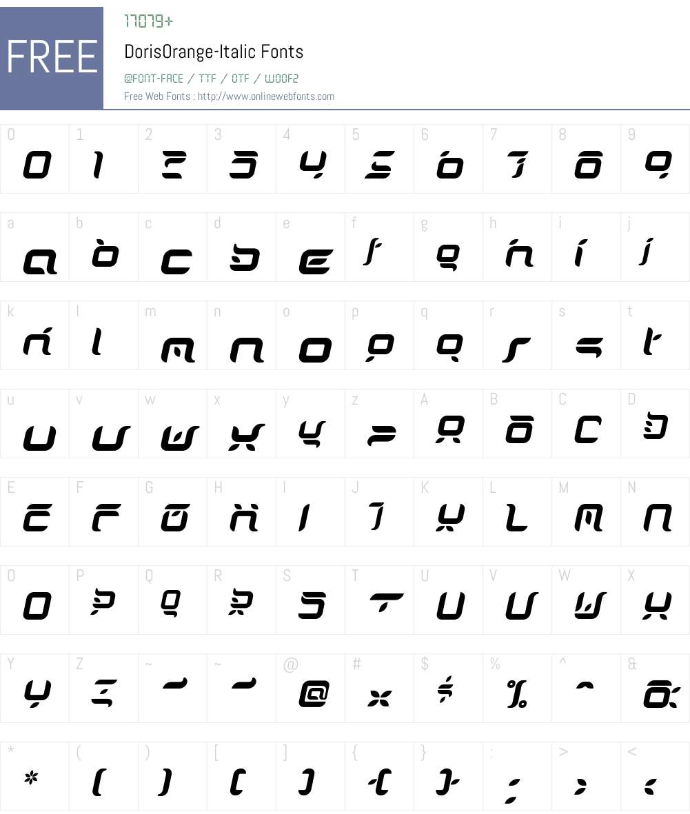 DorisOrange Font Screenshots