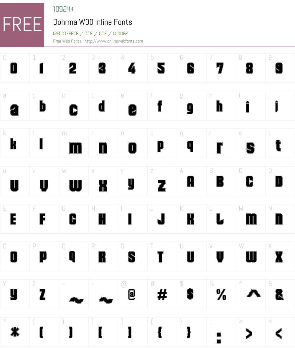 DohrmaW00-Inline Font Screenshots