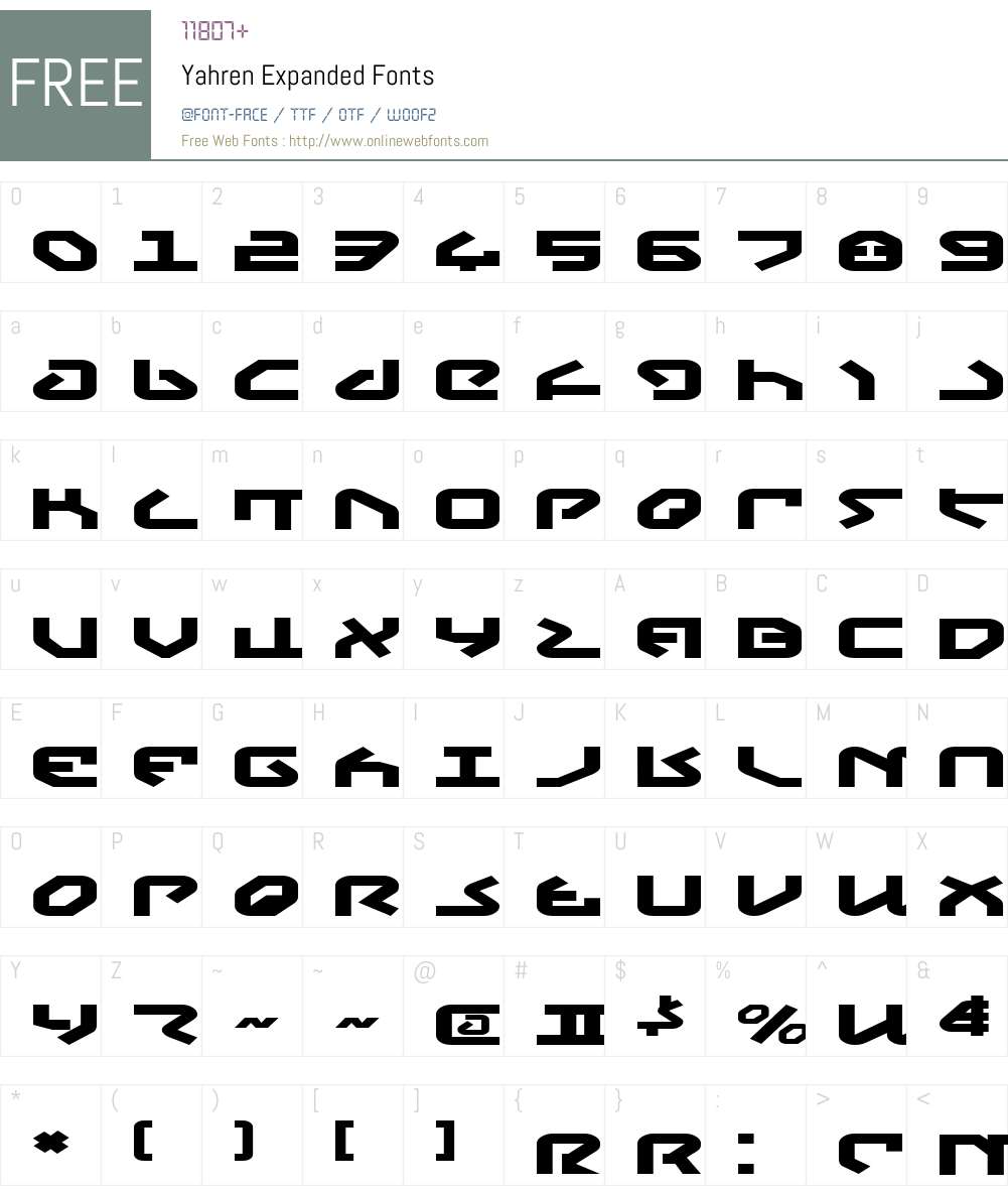 Yahren Expanded Font Screenshots