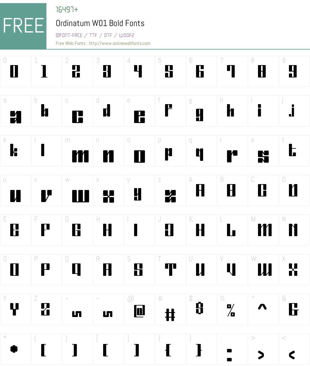 OrdinatumW01-Bold Font Screenshots
