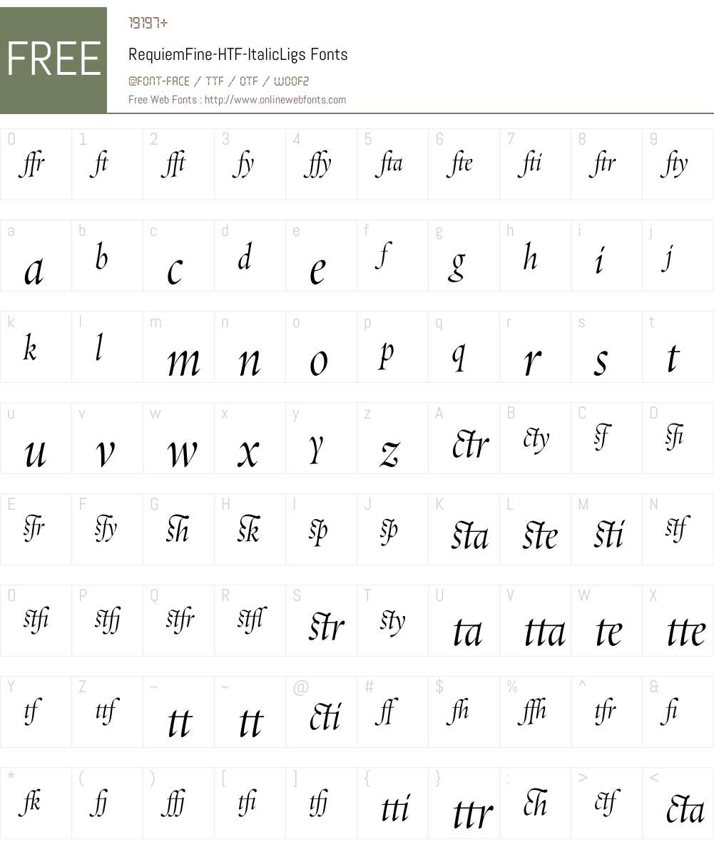 Requiem Font Screenshots