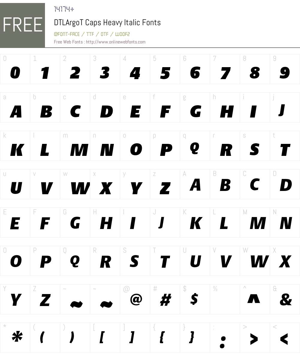 DTL Argo Font Screenshots