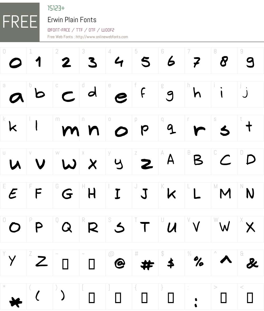 Erwin Font Screenshots