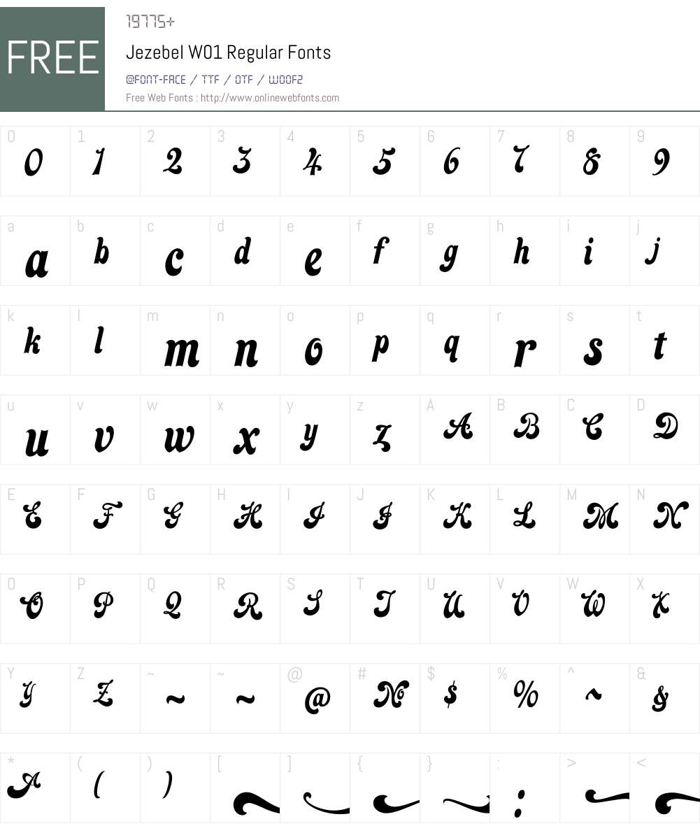 JezebelW01-Regular Font Screenshots