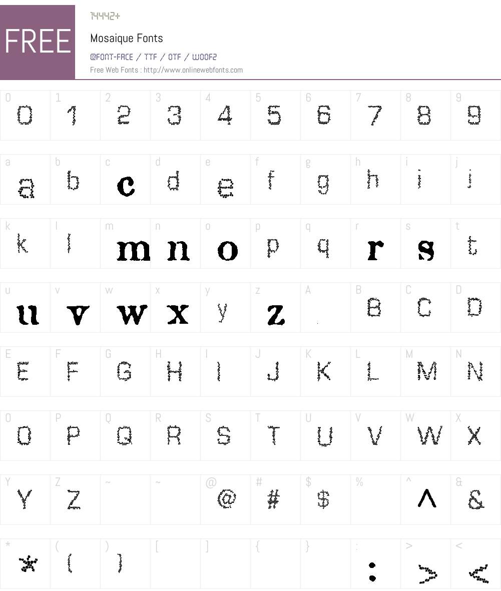 Mosaique Font Screenshots