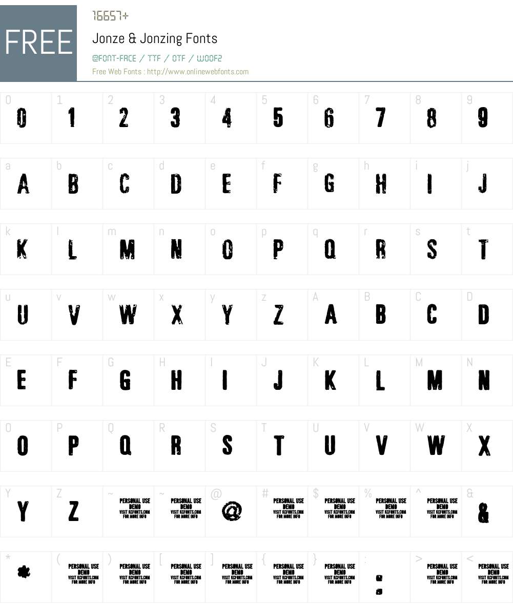 Jonze & Jonzing Font Screenshots