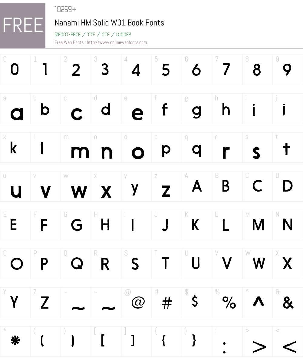 NanamiHMSolidW01-Book Font Screenshots