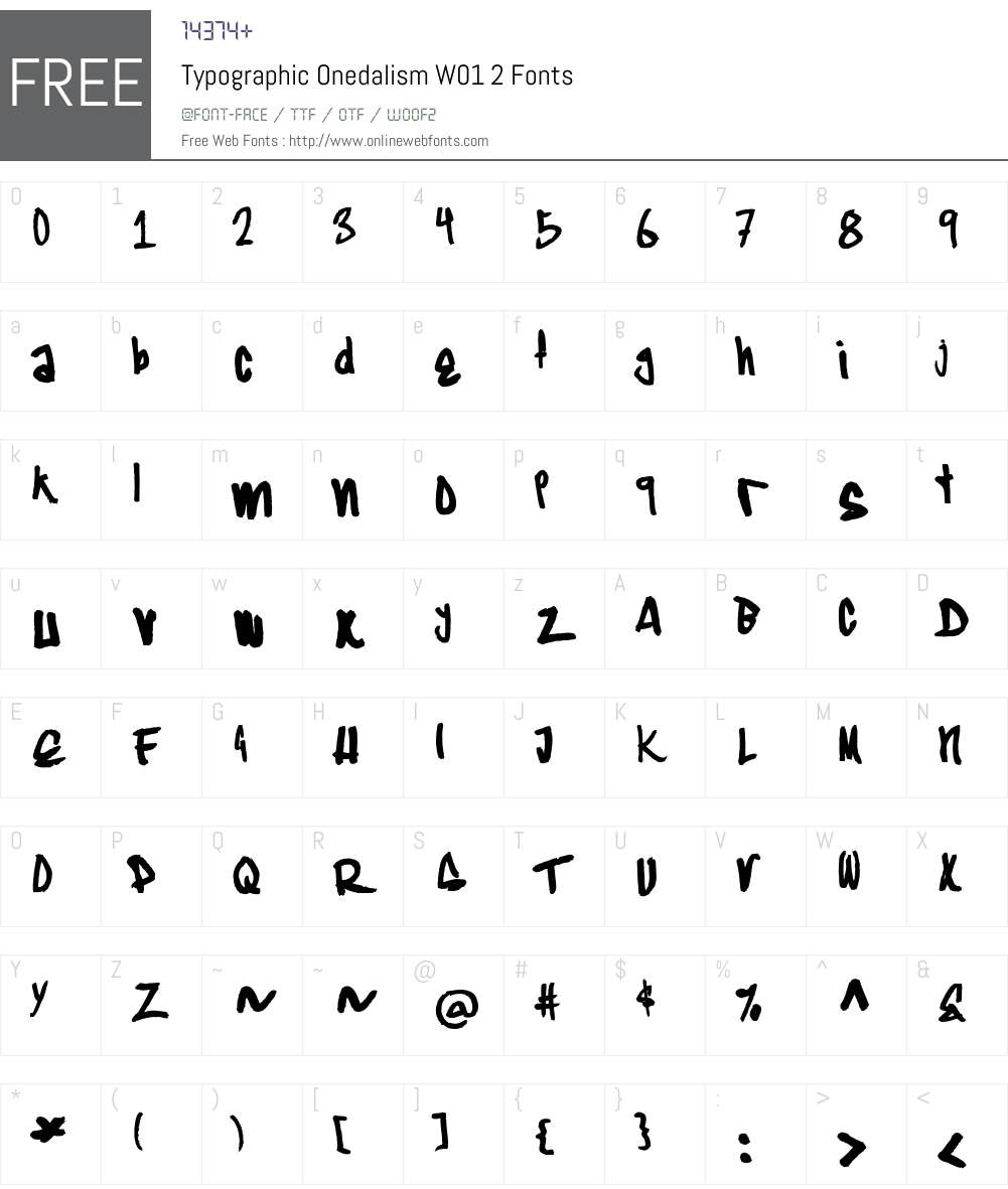 TypographicOnedalismW01-2 Font Screenshots