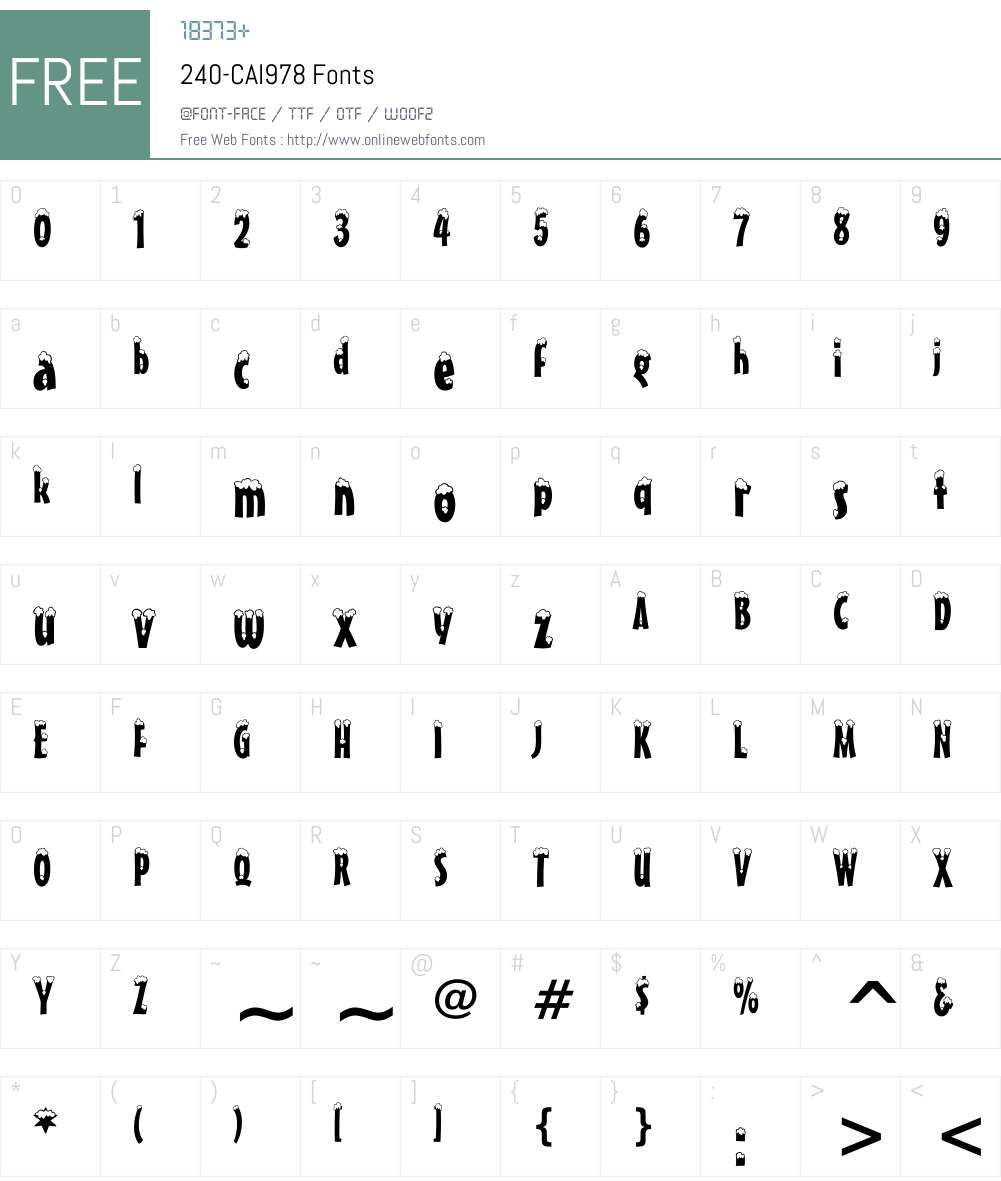 240-CAI978 Font Screenshots