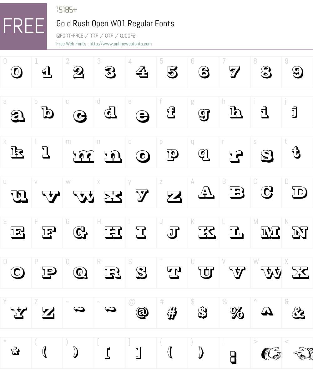 GoldRushOpenW01-Regular Font Screenshots