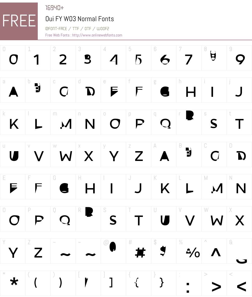 Oui FY Font Screenshots